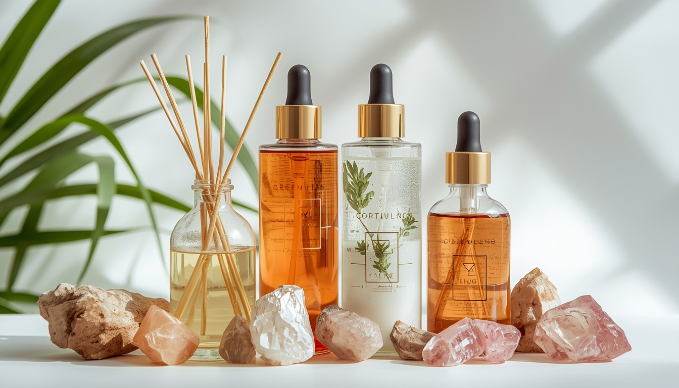 Complete hydration wellness kit with infuser bottles and natural crystals